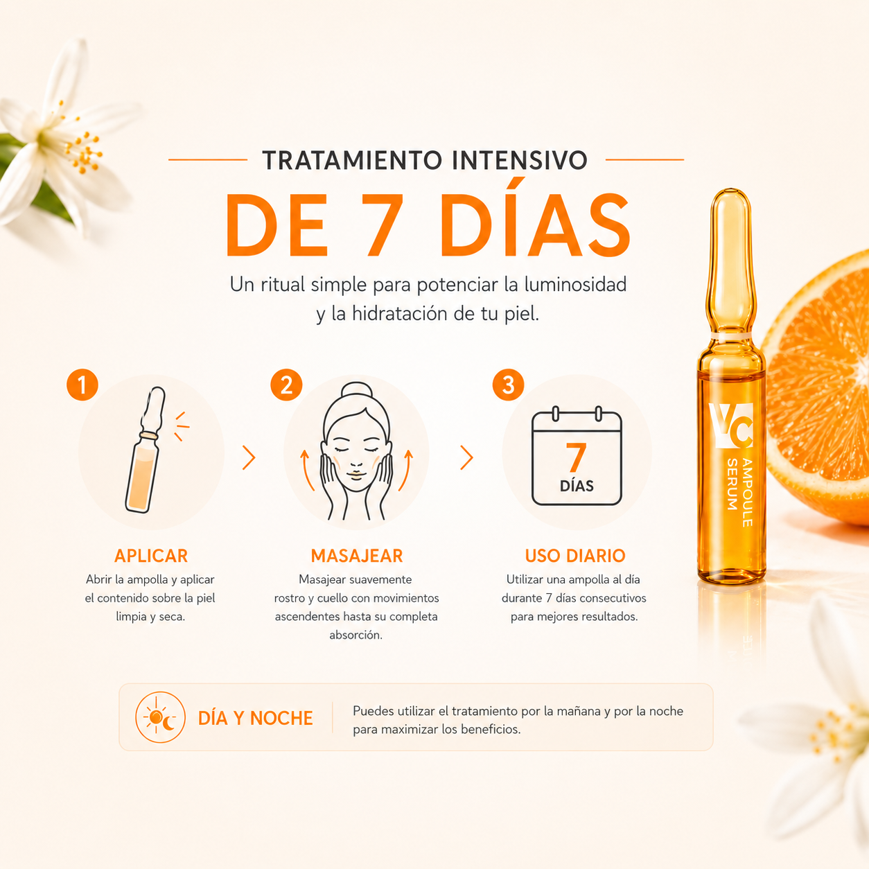 Tratamiento Intensivo de Vitamina C | Ampollas Faciales 7 Días