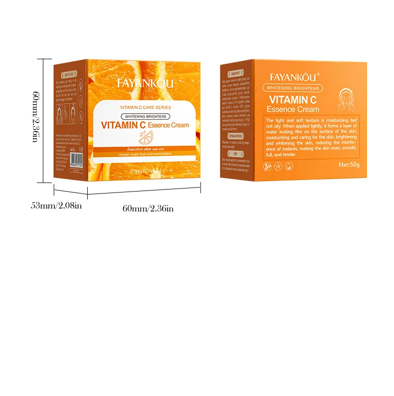 Crema Facial FAYANKOU con Vitamina C 50g | Hidratación, Luminosidad y Tono Uniforme