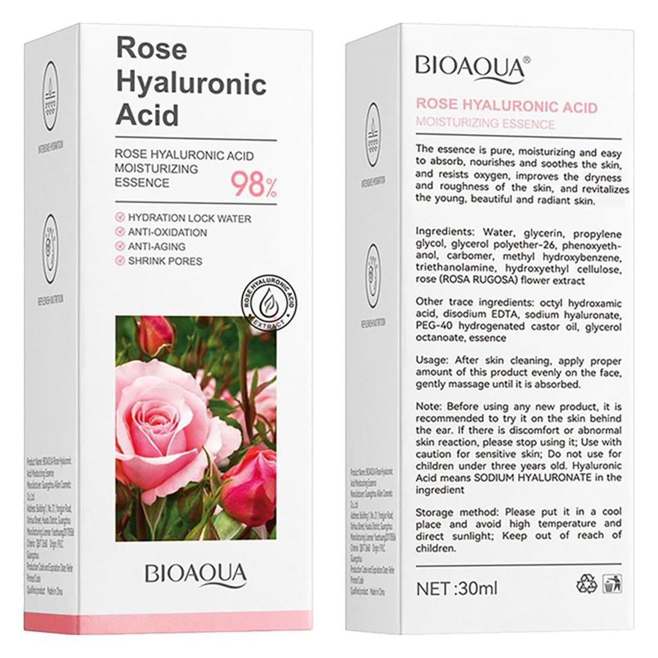 Hidratante de Rosa con Ácido Hialurónico 30 ml | Piel Suave y Luminosa