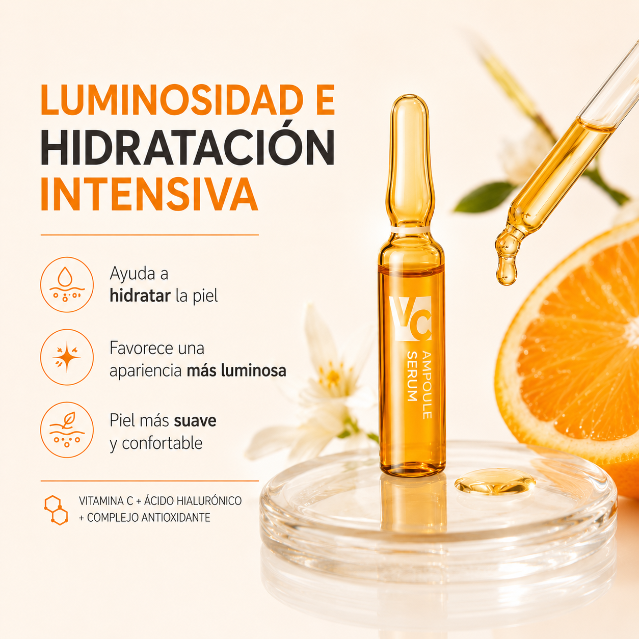 Tratamiento Intensivo de Vitamina C | Ampollas Faciales 7 Días