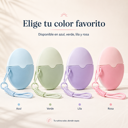 Aplicador de Protector Solar Recargable 55 ml para Niños y Adultos | Esponja Portátil en Colores