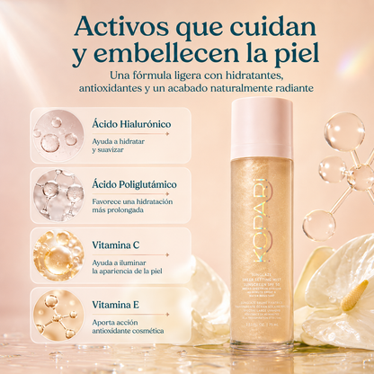 KOPARI Sunglaze Bruma Fijadora Solar SPF 50 con Ácido Hialurónico y Vitamina C – 75 ml