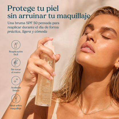 KOPARI Sunglaze Bruma Fijadora Solar SPF 50 con Ácido Hialurónico y Vitamina C – 75 ml