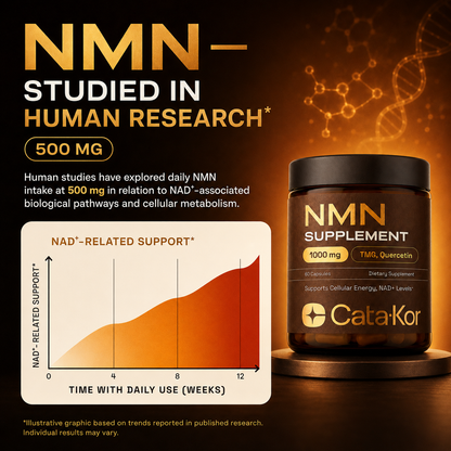 Cata-Kor NMN Supplement con Quercetina, TMG y Resveratrol – Apoyo a la Energía Celular y Niveles de NAD+