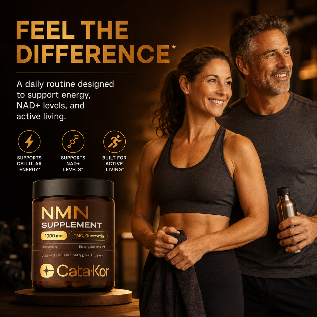 Cata-Kor NMN Supplement con Quercetina, TMG y Resveratrol – Apoyo a la Energía Celular y Niveles de NAD+