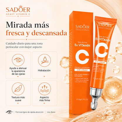 Contorno de Ojos SADOER con Vitamina C + Niacinamida 20 ml | Atenúa Ojeras, Hidrata y Suaviza la Mirada