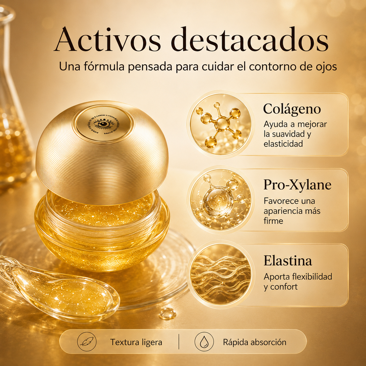 TVLV Contorno de Ojos Reafirmante con Colágeno, Pro-Xylane y Elastina 30g