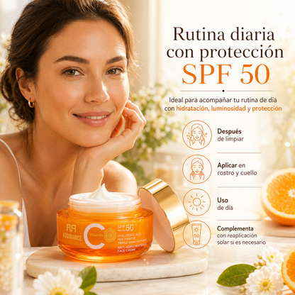 Crema Facial Antioxidante con Vitamina C, Niacinamida y SPF 50