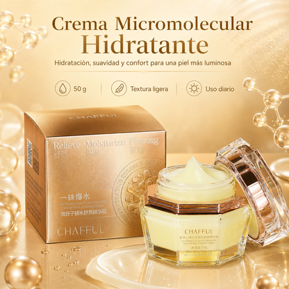 Crema Facial CHAFFUL Micromolecular Lock in Water 50g | Hidratante, Calmante y Suavizante para Piel Seca