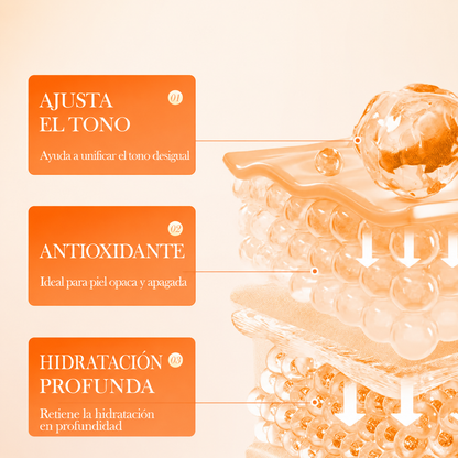 Crema Facial SADOER 5x Vitamin C 50 ml | Vitamina C + Niacinamida para Piel Luminosa e Hidratada