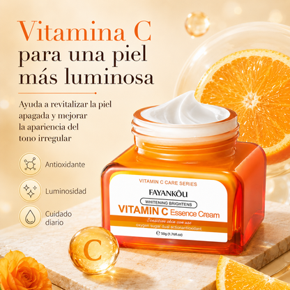 Crema Facial FAYANKOU con Vitamina C 50g | Hidratación, Luminosidad y Tono Uniforme