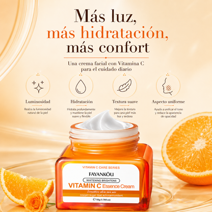 Crema Facial FAYANKOU con Vitamina C 50g | Hidratación, Luminosidad y Tono Uniforme
