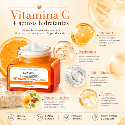 Crema Facial FAYANKOU con Vitamina C 50g | Hidratación, Luminosidad y Tono Uniforme