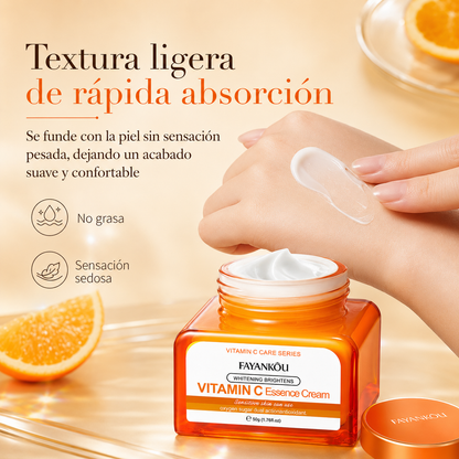 Crema Facial FAYANKOU con Vitamina C 50g | Hidratación, Luminosidad y Tono Uniforme
