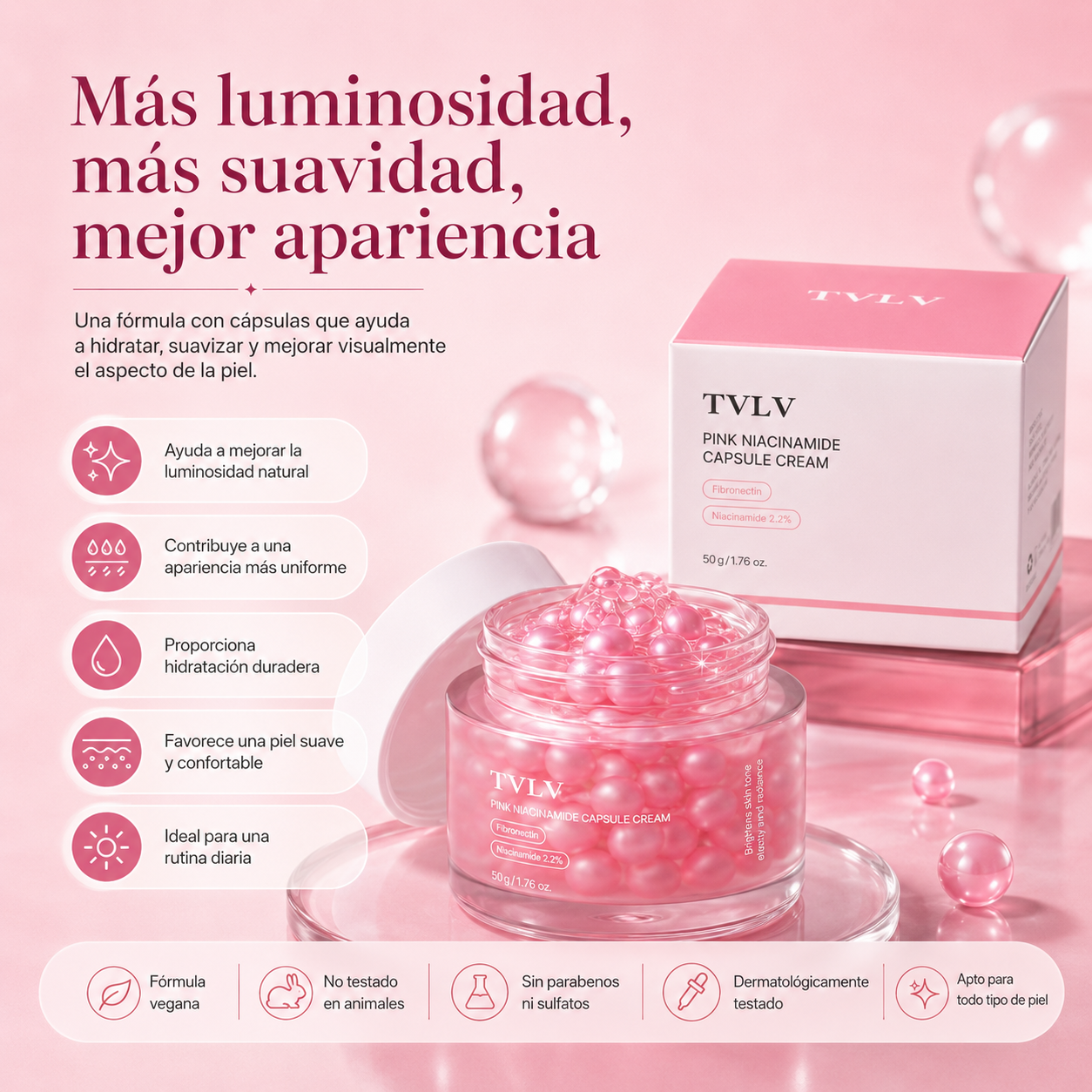 Crema Facial Iluminadora con Centella Asiática, Niacinamida y Ácido Hialurónico
