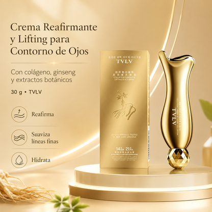 TVLV Crema Reafirmante y Lifting para Contorno de Ojos con Colágeno, Ginseng y Extractos Botánicos — 30 g