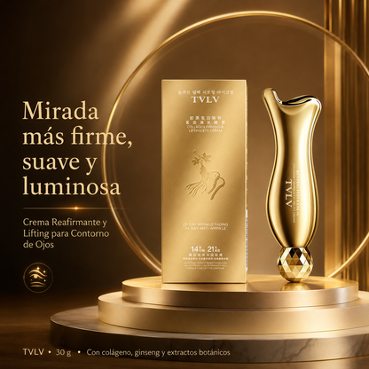 TVLV Crema Reafirmante y Lifting para Contorno de Ojos con Colágeno, Ginseng y Extractos Botánicos — 30 g