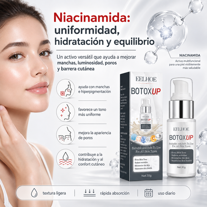 EELHOE Botox Up Sérum Facial Antiarrugas 30 g | Efecto Tensor, Niacinamida, Vitamina C y Péptidos
