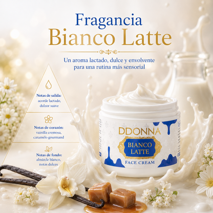 Crema Facial Hidratante D’DONNA Bianco Latte 110 ml | Textura Cremosa, Piel Suave y Aroma Lactado