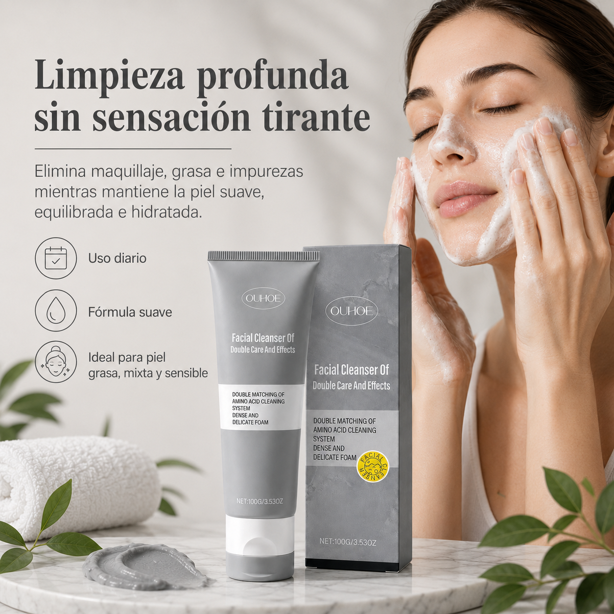 Gel Limpiador Facial con Arcilla OUHOE 100 g