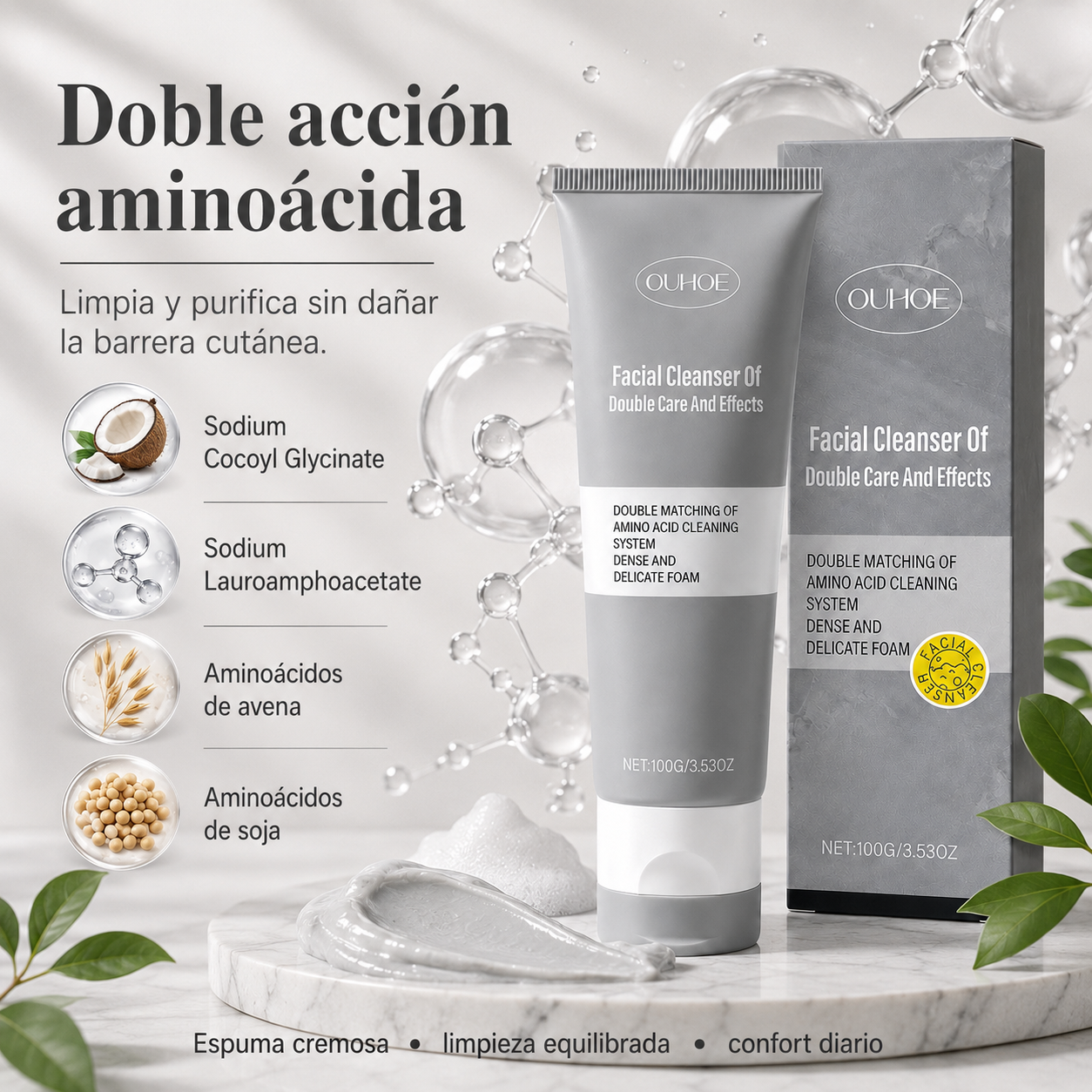 Gel Limpiador Facial con Arcilla OUHOE 100 g