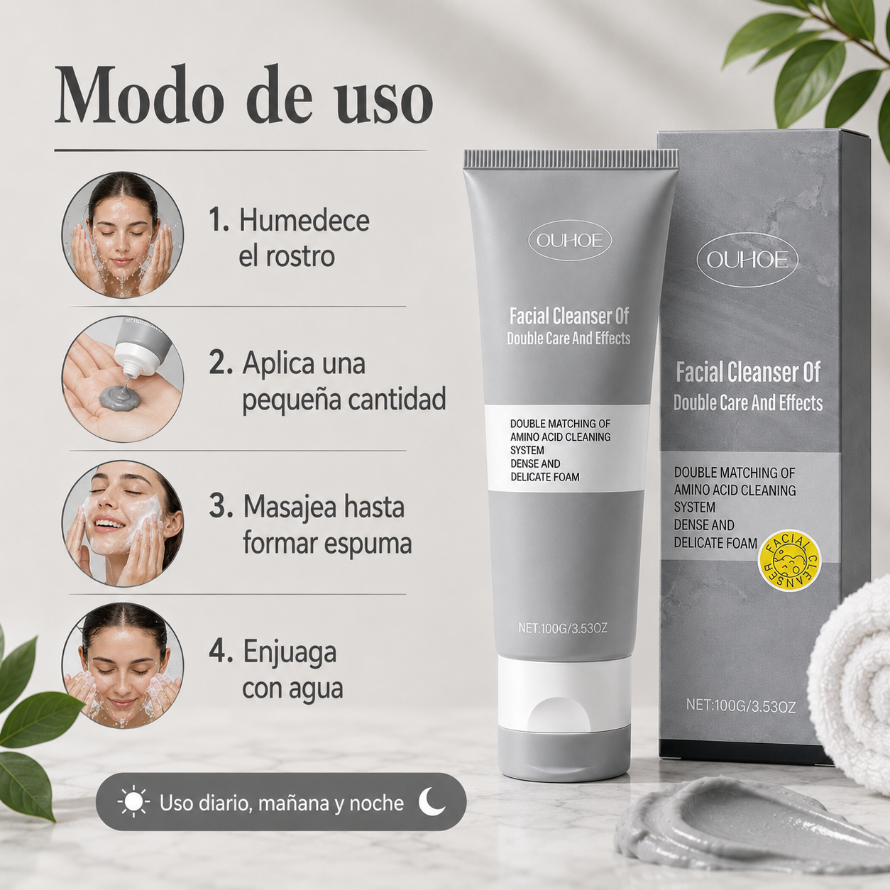 Gel Limpiador Facial con Arcilla OUHOE 100 g