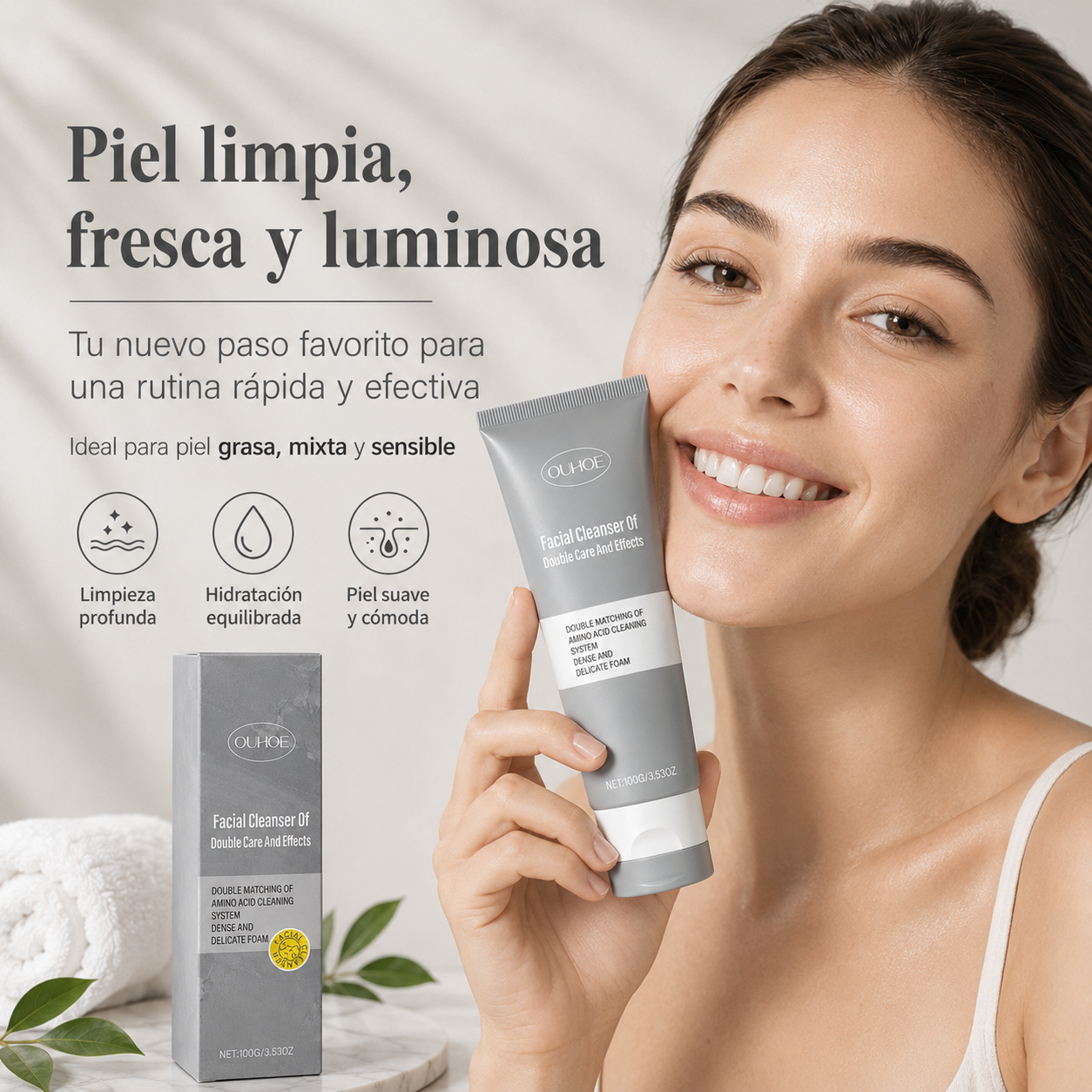 Gel Limpiador Facial con Arcilla OUHOE 100 g