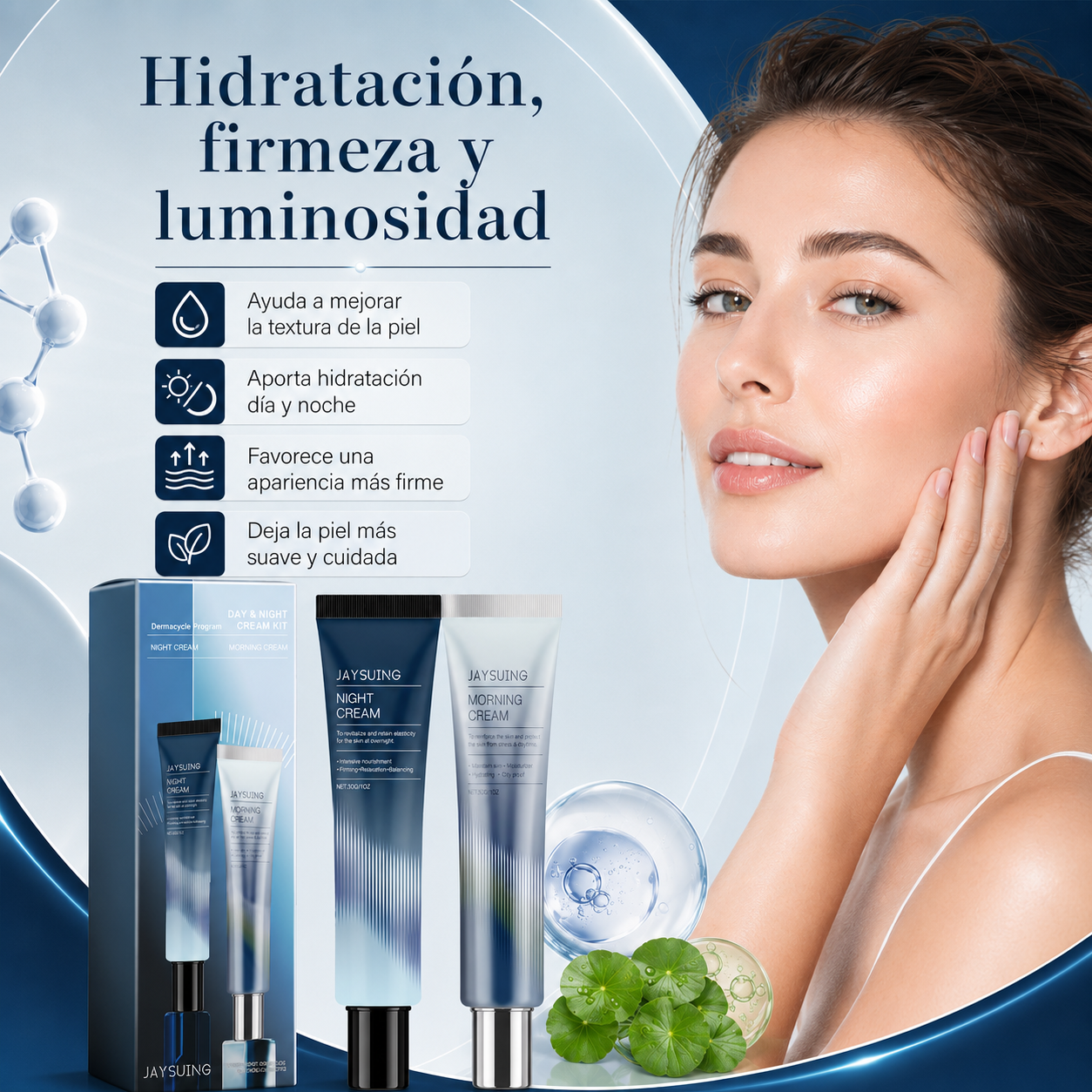 Dúo Facial Día y Noche con Centella Asiática – Rutina Hidratante y Anti-Edad 24H