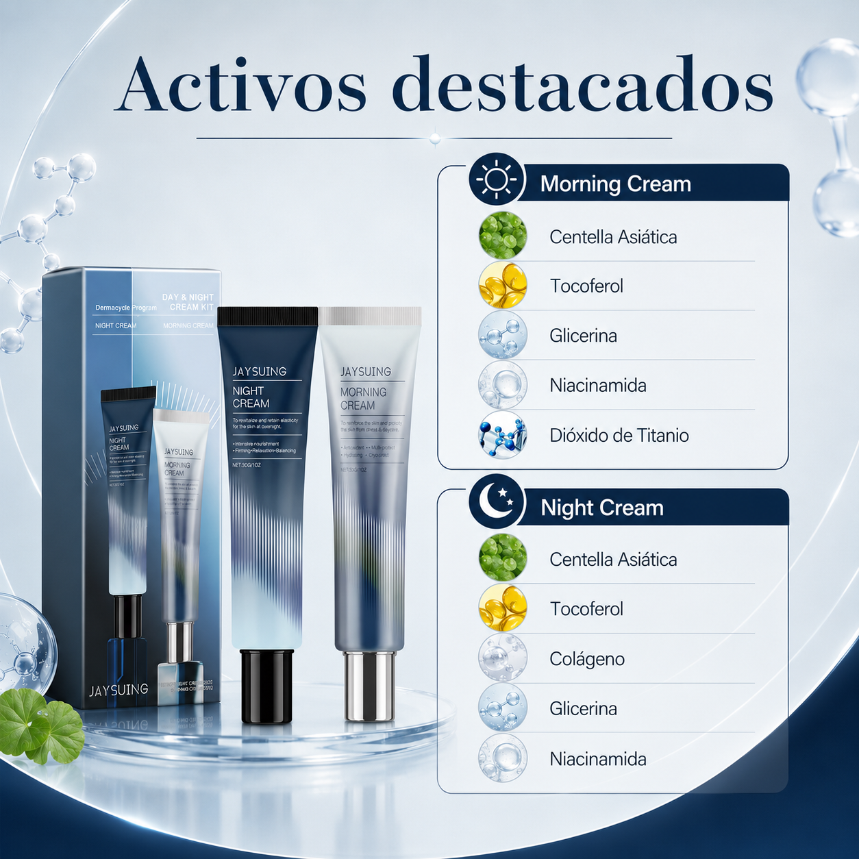 Dúo Facial Día y Noche con Centella Asiática – Rutina Hidratante y Anti-Edad 24H