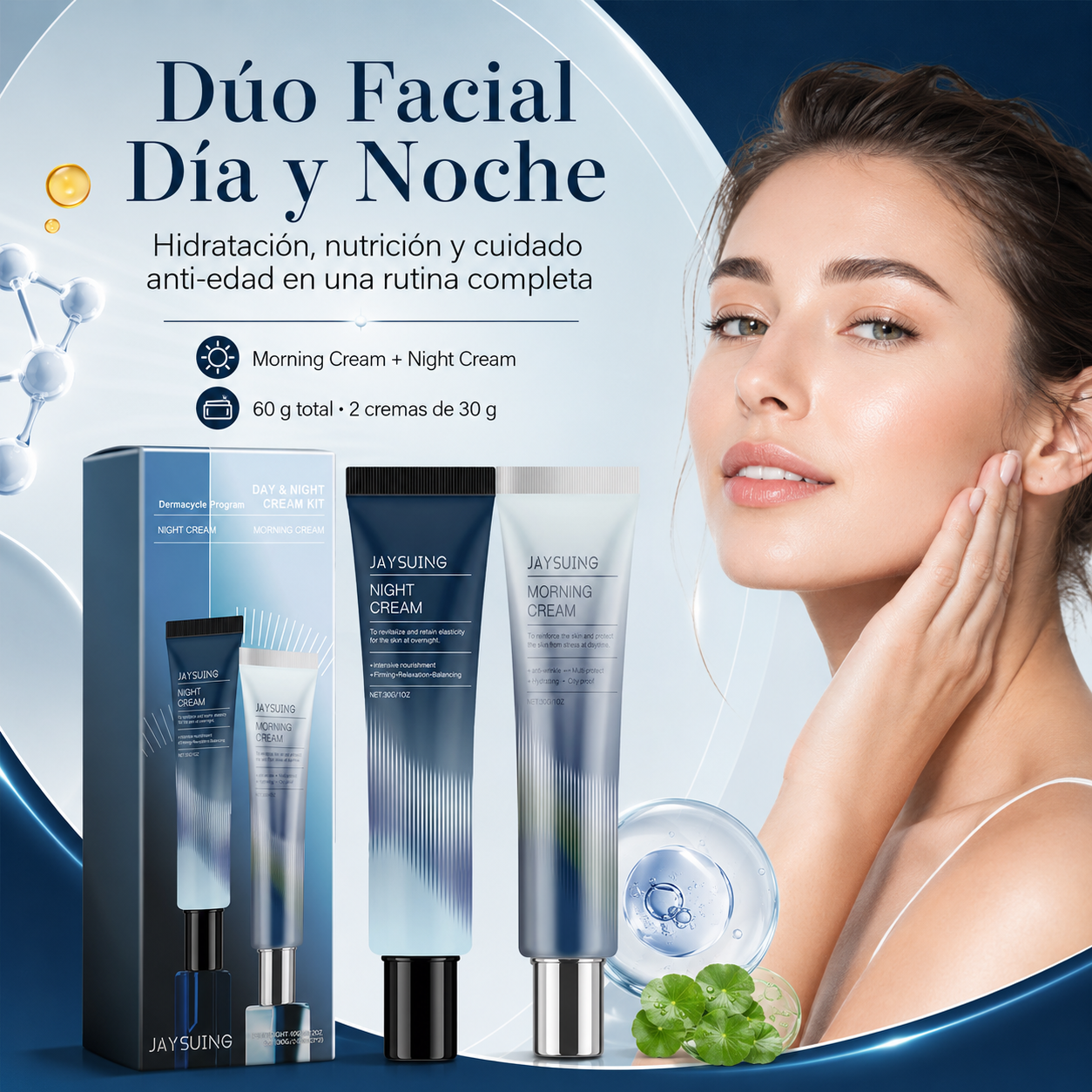 Dúo Facial Día y Noche con Centella Asiática – Rutina Hidratante y Anti-Edad 24H