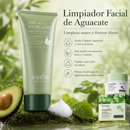 Kit Facial Aguacate & Centella Asiática – Limpieza, Hidratación y Confort
