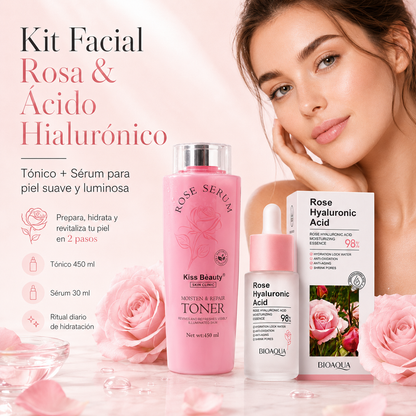 Hidratante de Rosa con Ácido Hialurónico 30 ml | Piel Suave y Luminosa