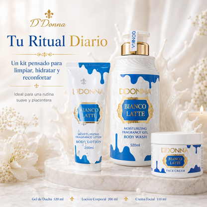 Kit D’DONNA Bianco Latte | Ritual Gourmand de Limpieza, Hidratación y Suavidad