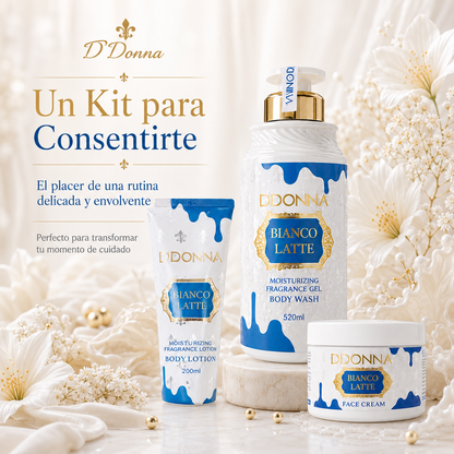 Kit D’DONNA Bianco Latte | Ritual Gourmand de Limpieza, Hidratación y Suavidad