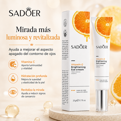 Crema de Ojos con Vitamina C SADOER 20g | Hidratación, Luminosidad y Cuidado del Contorno de Ojos