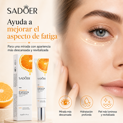 Crema de Ojos con Vitamina C SADOER 20g | Hidratación, Luminosidad y Cuidado del Contorno de Ojos