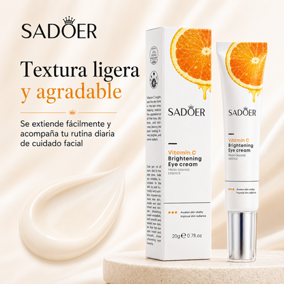 Crema de Ojos con Vitamina C SADOER 20g | Hidratación, Luminosidad y Cuidado del Contorno de Ojos