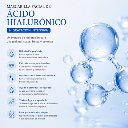 Mascarilla Facial de Ácido Hialurónico | Hidratación Intensiva