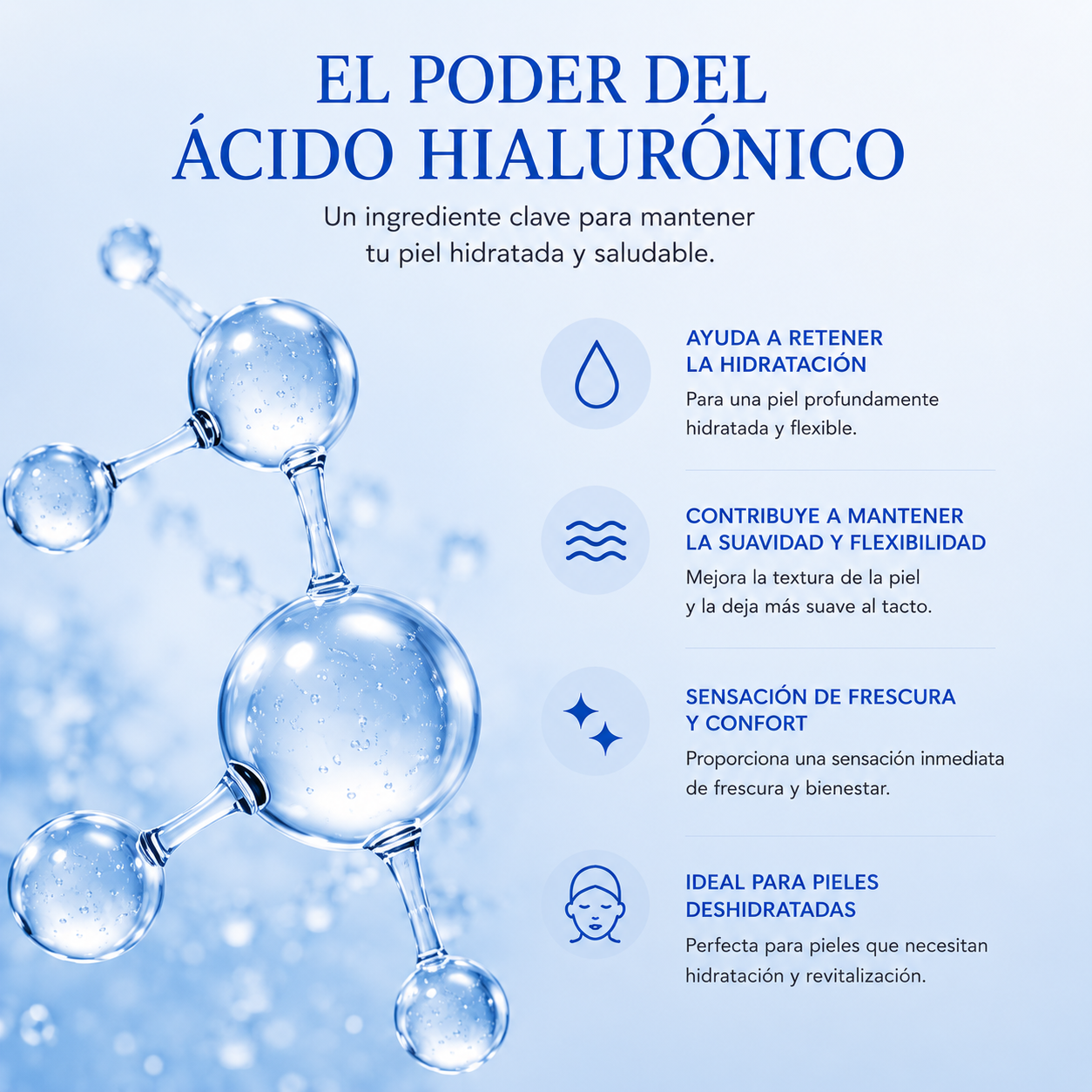 Mascarilla Facial de Ácido Hialurónico | Hidratación Intensiva