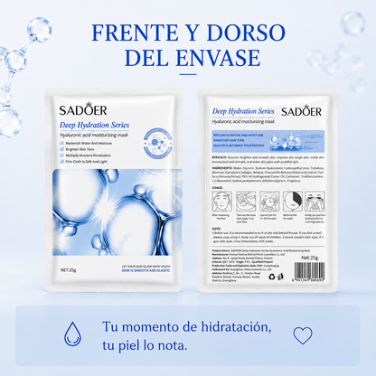 Mascarilla Facial de Ácido Hialurónico | Hidratación Intensiva