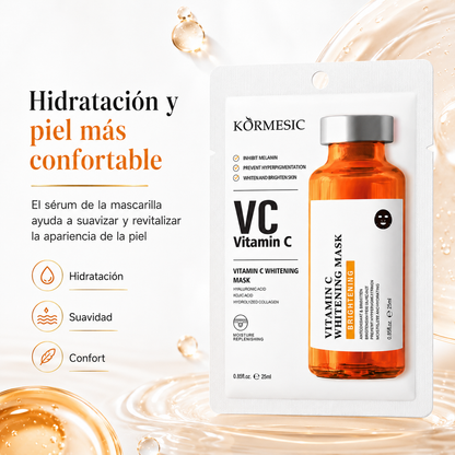 Mascarilla Facial KORMESIC Vitamina C y Ácido Kójico 25 ml | Iluminadora, Hidratante y Tono Uniforme