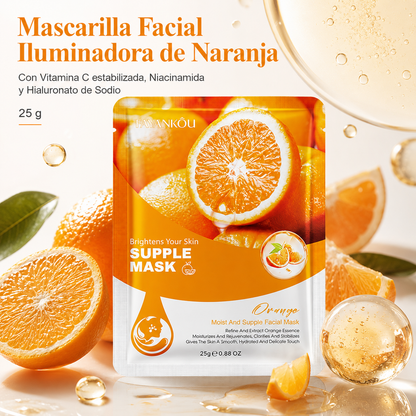 Mascarilla Facial Iluminadora de Naranja Fayankou 25g | Vitamina C Estabilizada, Niacinamida e Hialuronato