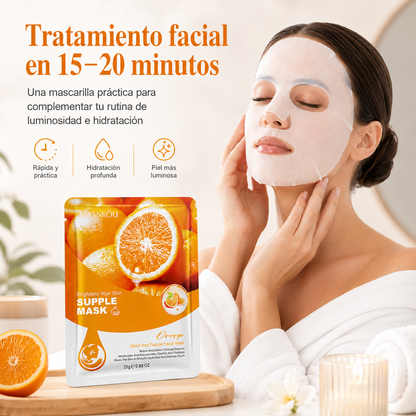 Mascarilla Facial Iluminadora de Naranja Fayankou 25g | Vitamina C Estabilizada, Niacinamida e Hialuronato