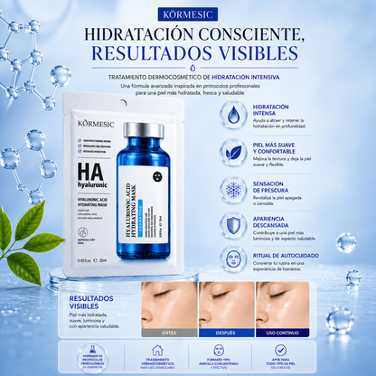 Mascarilla Facial con Ácido Hialurónico y Té Verde | Hidratación Intensiva 25ml