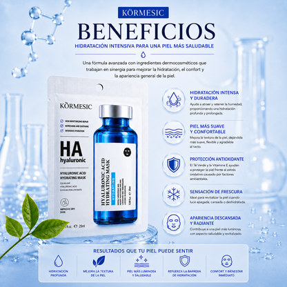 Mascarilla Facial con Ácido Hialurónico y Té Verde | Hidratación Intensiva 25ml