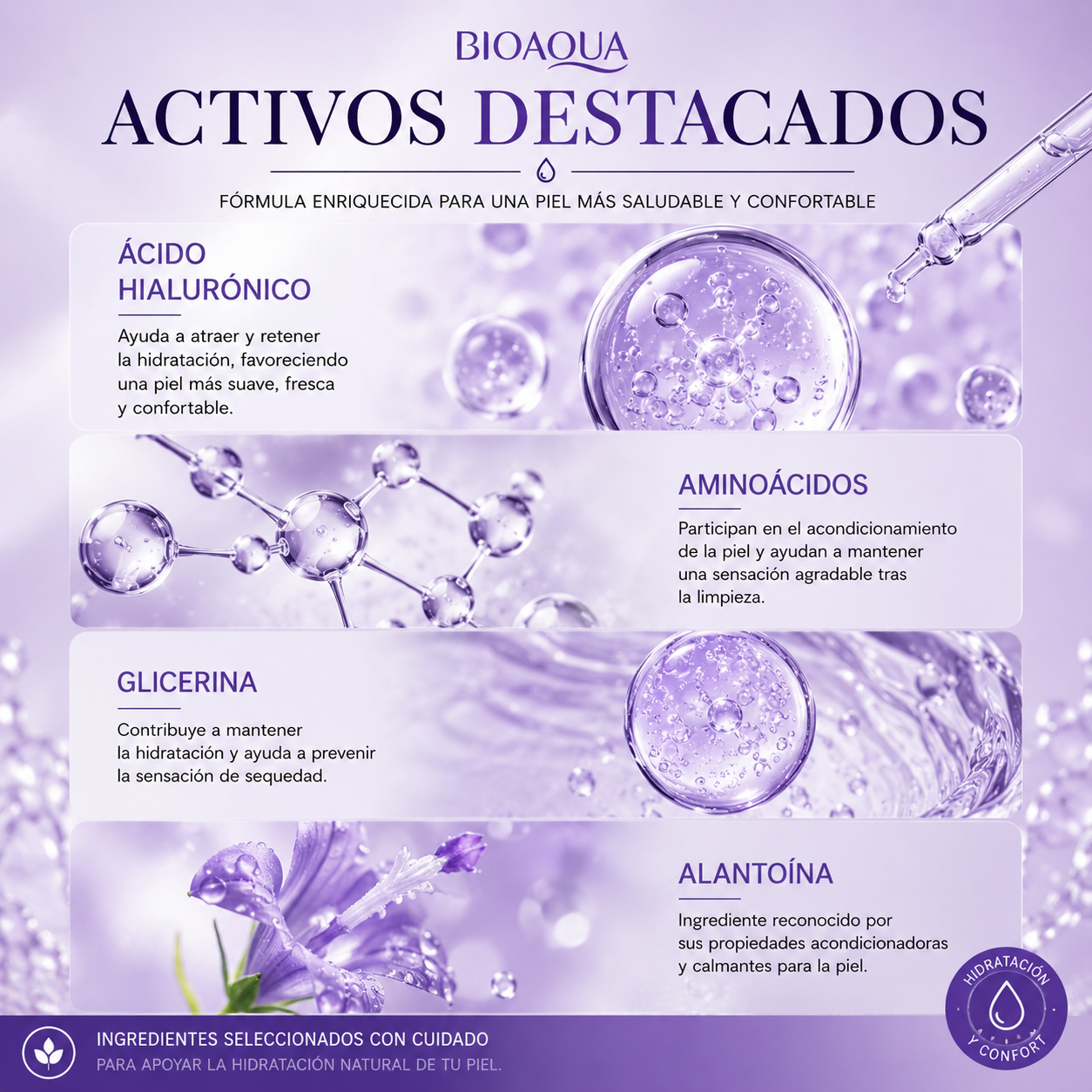 Mascarilla Facial 3 Pasos con Ácido Hialurónico | Limpieza, Esencia y Hidratación Intensiva BIOAQUA