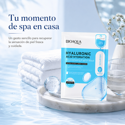 Mascarilla Facial Hidratante con Ácido Hialurónico | Hidratación Intensiva y Efecto BB Glow