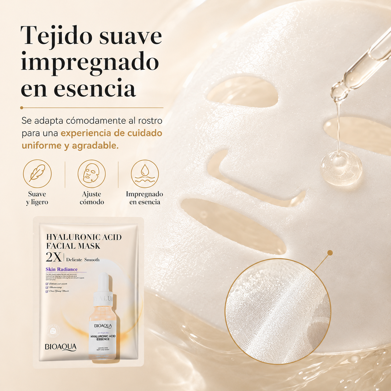 Mascarilla Facial de Ácido Hialurónico 30 g | Hidratación Intensiva y Efecto Piel Radiante