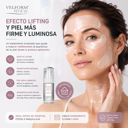 Parches Faciales Antiaging con Colágeno y Ácido Hialurónico | Tratamiento Lifting con Bruma Booster