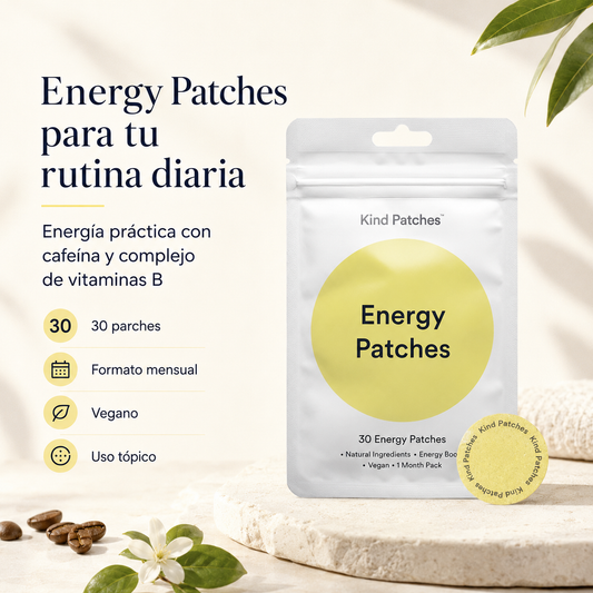 Kind Patches Energy Patches Pack de 2 Envases con Cafeína y Complejo de Vitaminas B – 60 Parches para Energía Diaria y Rutina Activa